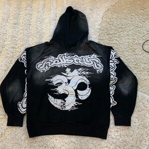 Hellstar Black Yoga Washed Black Pullover Hoodie Men’s Size Large